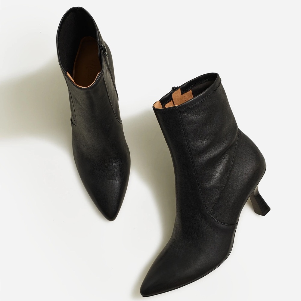 Madewell Black Leather Justine Ankle Boots size 5